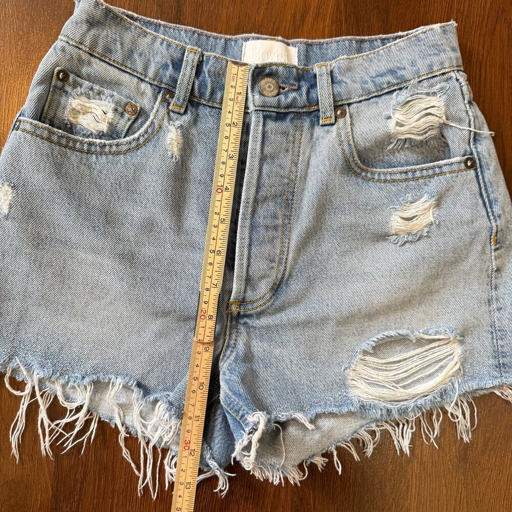 Boyish The Cody High Rise Cut Off Denim Shorts Sz 23 Button Fly Casual Festival - Picture 4 of 7